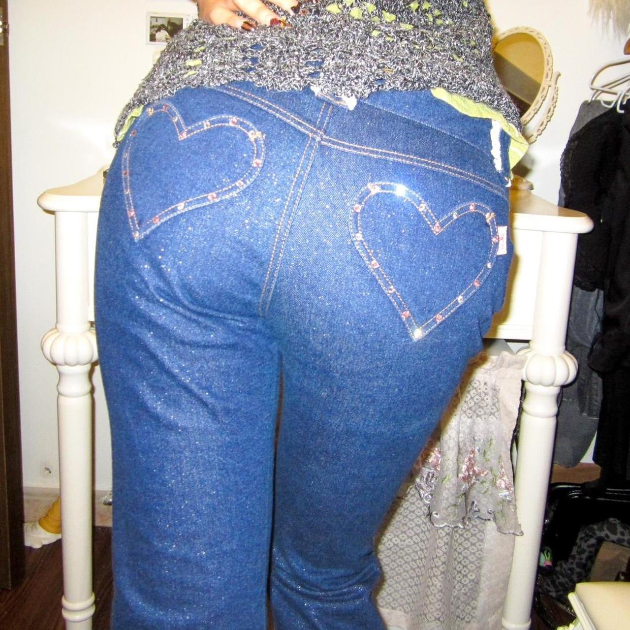 MEZZO PIANO Rhinestone Heart Jeans