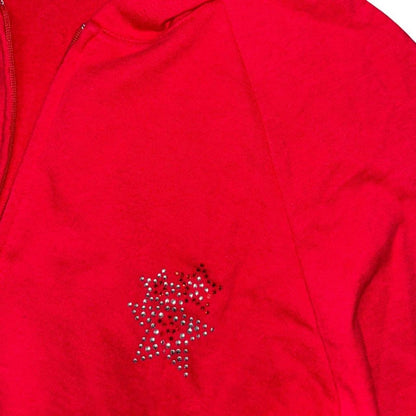 VIVA YOU Red Rhinestone Track Jacket