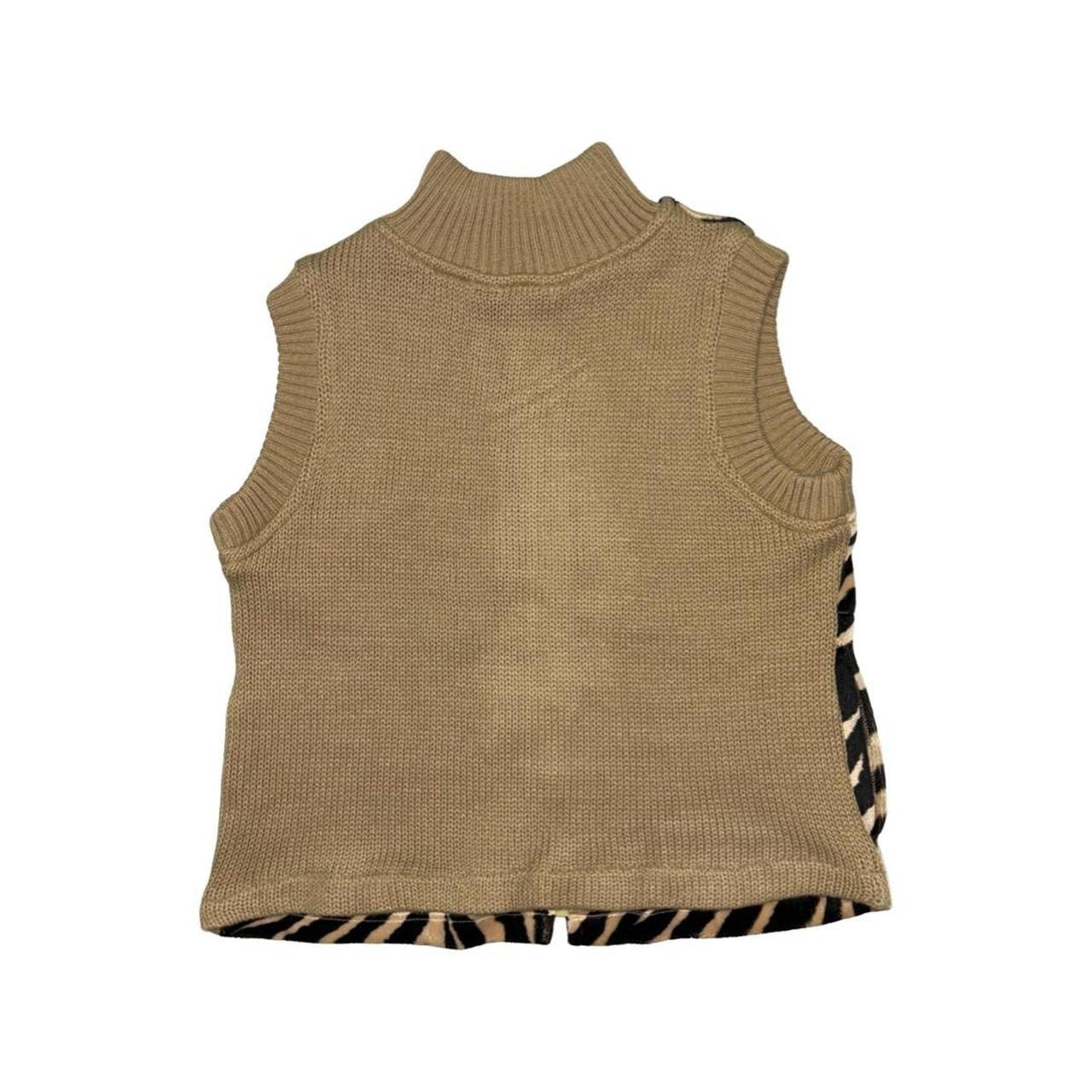 Y2K Zebra Prink Faux Fur Vest Jacket