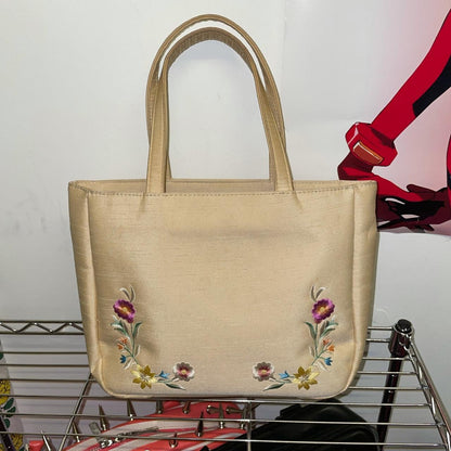 ANNA SUI Pale Yellow Floral Bag