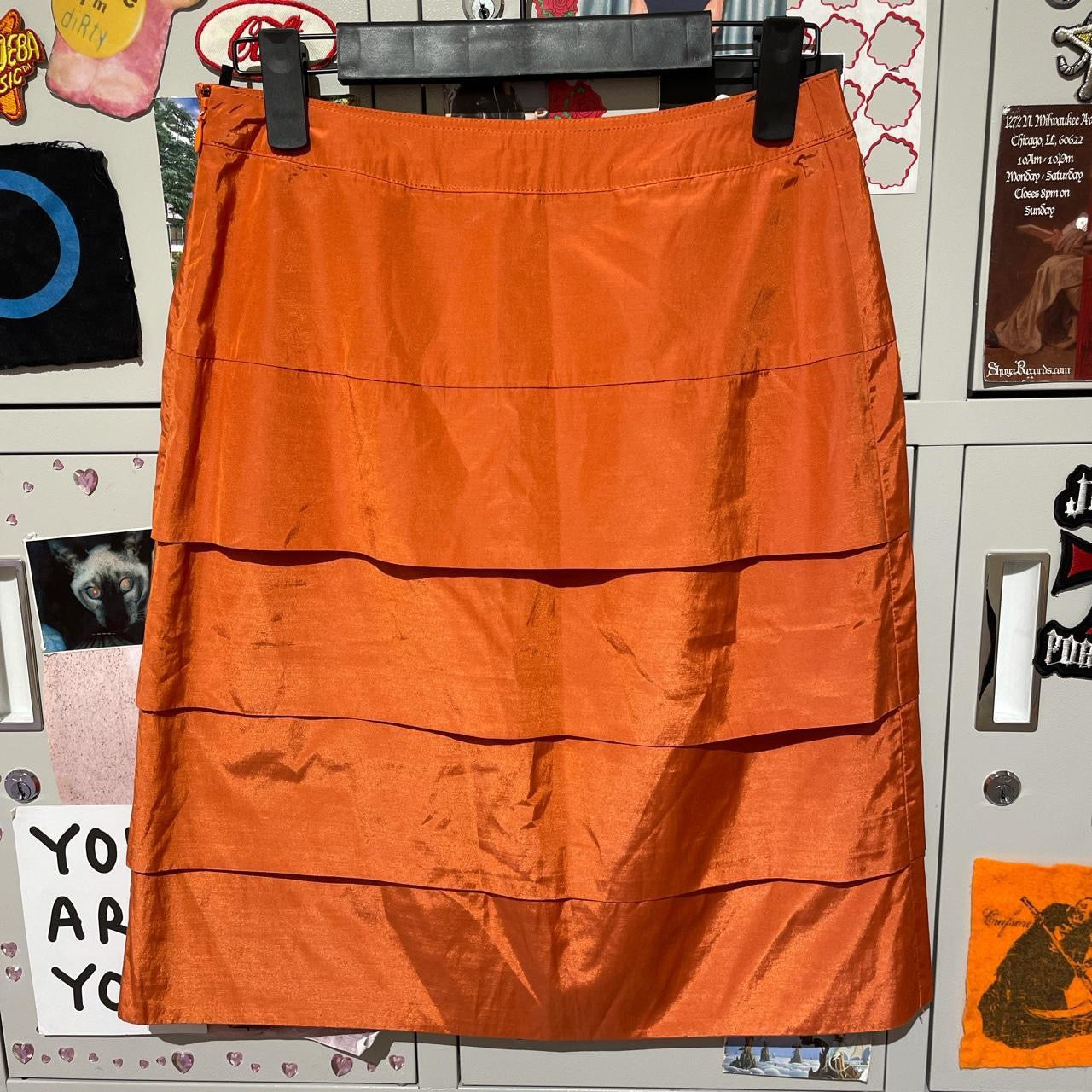 Y2K Electric Orange Skirt