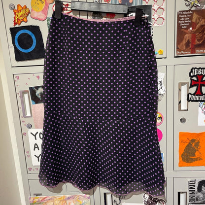 90s Purple Polka Dots Skirt