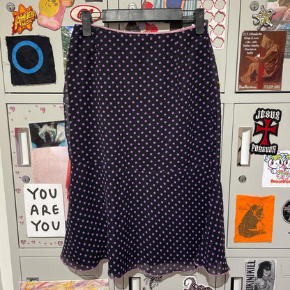 90s Purple Polka Dots Skirt