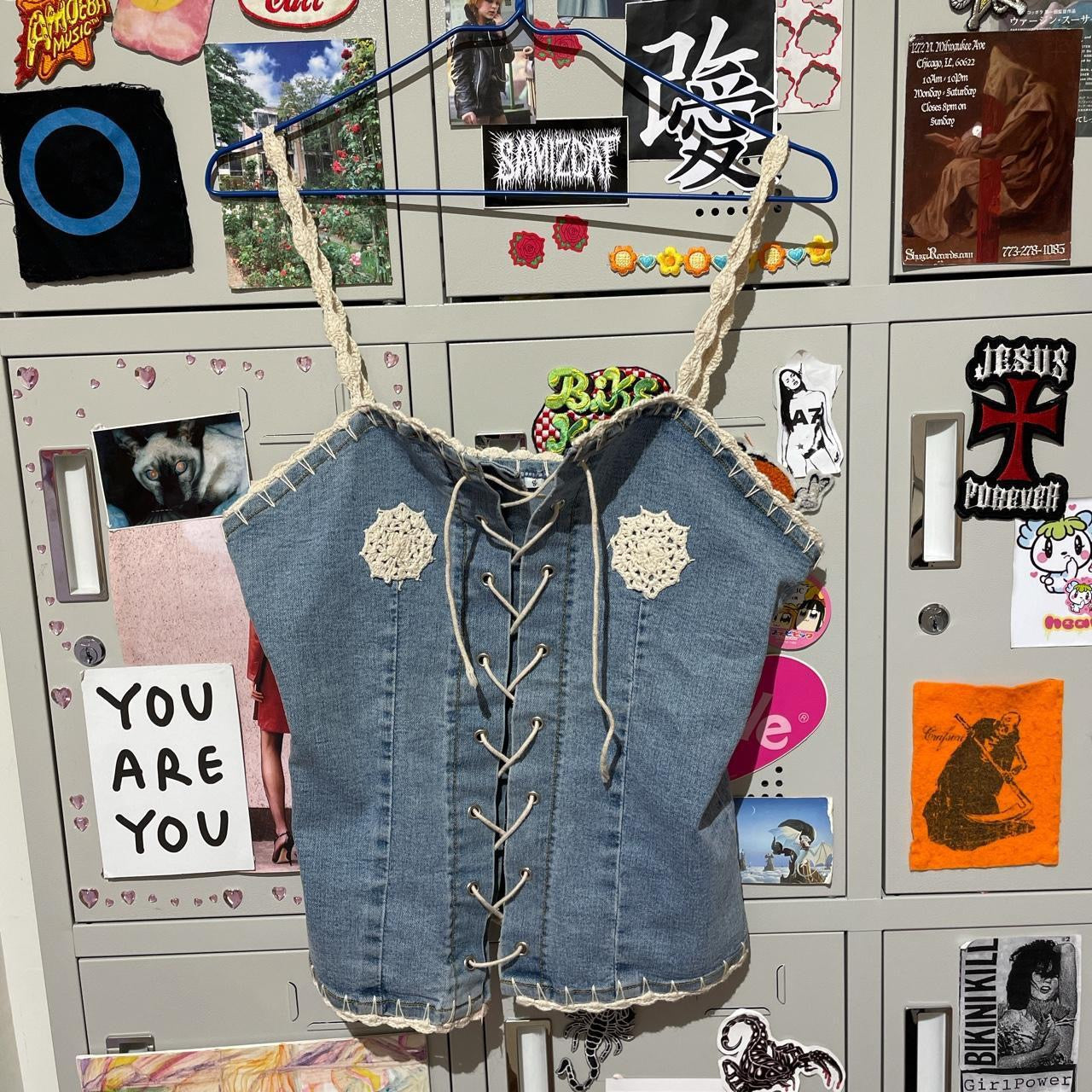 Y2K Denim Corset Top