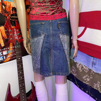 HYSTERICS Snakeskin Pattern Denim Skirt