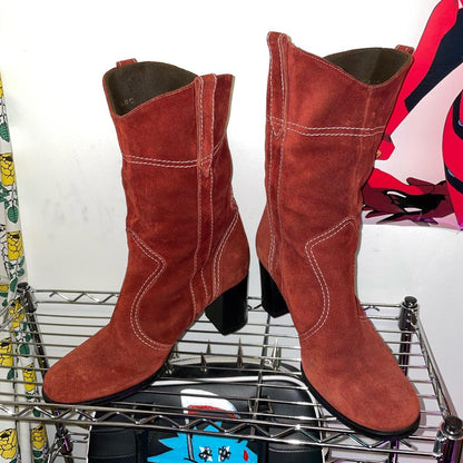 MARC JACOBS Western Suede Leather Boots