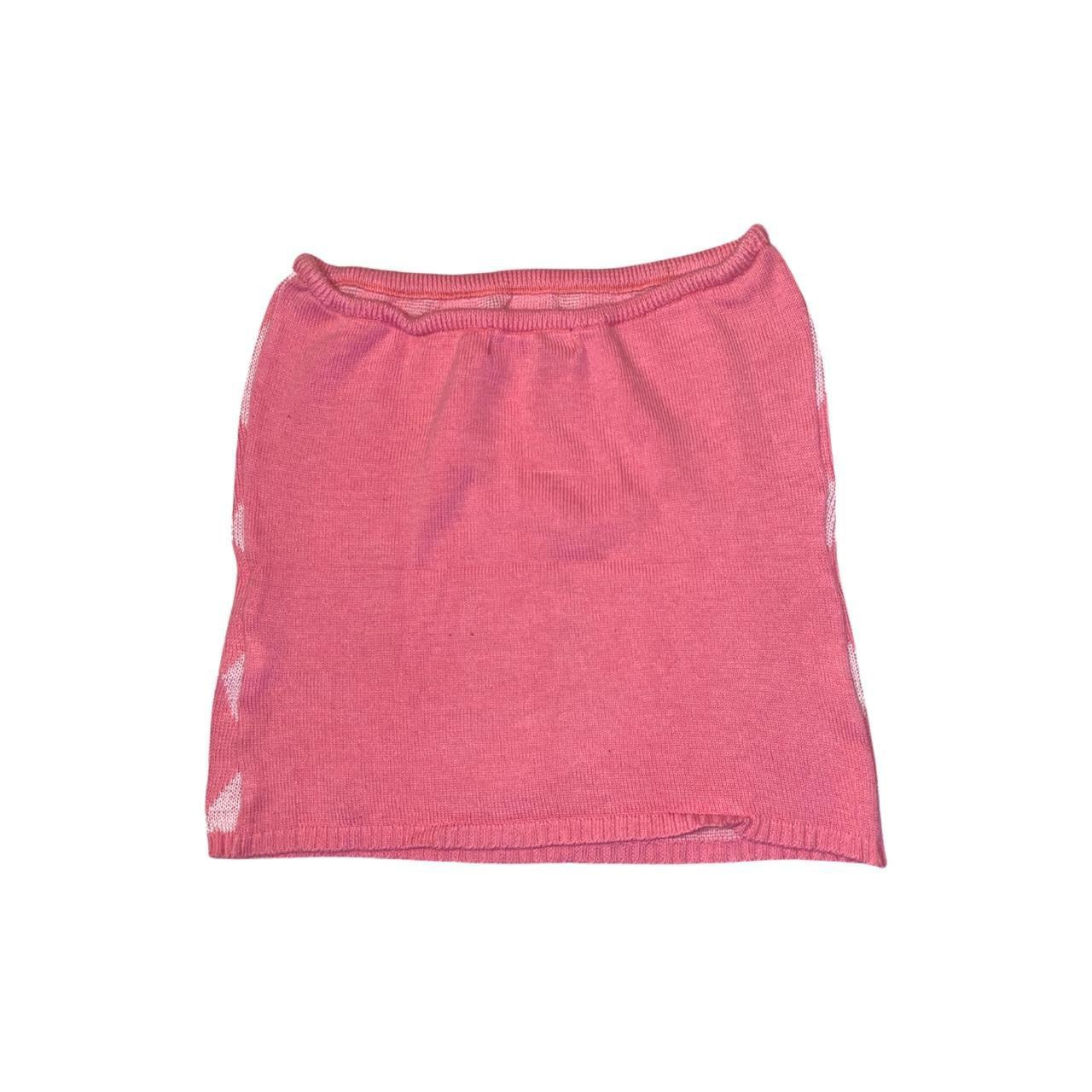 Y2K Pink Diamond Knitted Tube Top